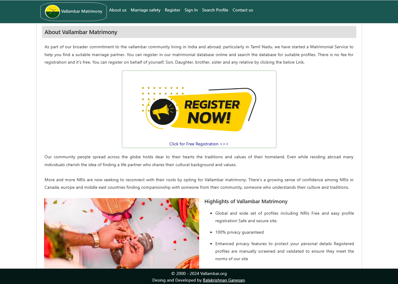 vallambar matrimony screenshot